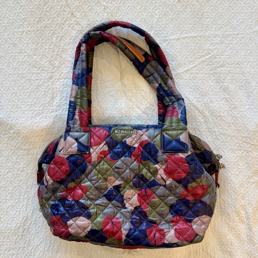MZ Wallace Dahlia Camo Medium Sutton Quilted Travel Purse Bag